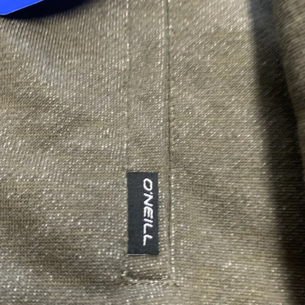 O'Neill Olive Green Zip-Up Hoodie with Lime Green Lining
